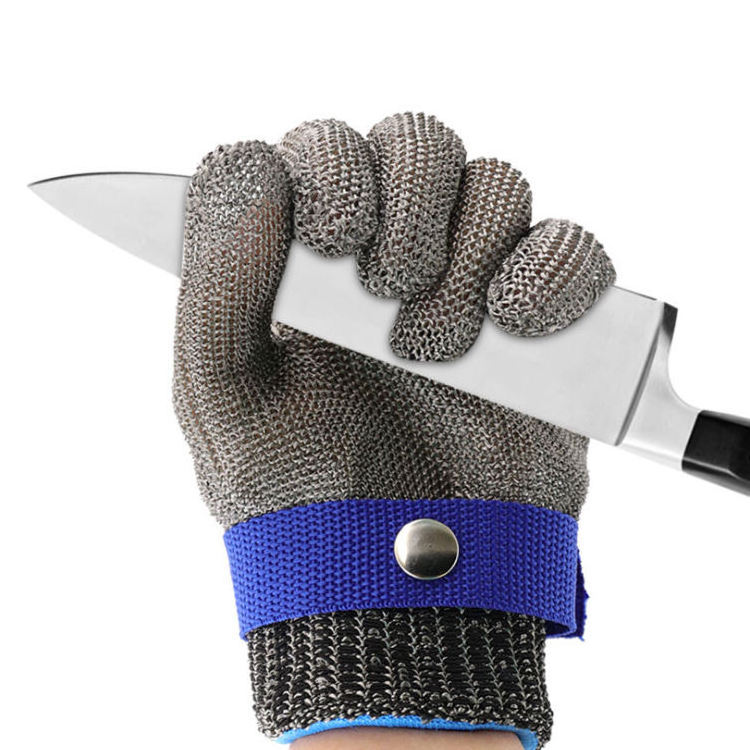 Anti Cut Resistant F Safety Stainless Steel Wire Mesh Meat Cut Gloves Safety Stainless Steel Wire Mesh Meat Cut Gloves