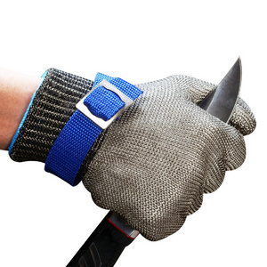 Wire Mesh Working Knuckle Butcher Protection Ambidextrous Safety Gloves Stainless Steel Cut Proof Stab Resistant Steel Grey