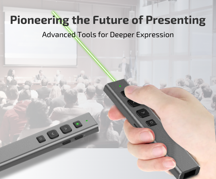 E-SENSE Green Laser Wireless Presenter Presentation Control Slide Page Turning Pen