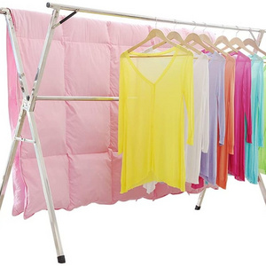 Free Installed Space Saving Folding Hanger Rack Heavy Duty Stainless Steel Clothes Drying Rack For Laundry