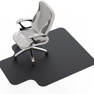 Non-Toxic Anti-Slip 48 X 36" Tile Floor Protector Black Pe Floor Mat Office Chair Mat For Rolling Chair And Computer Desk