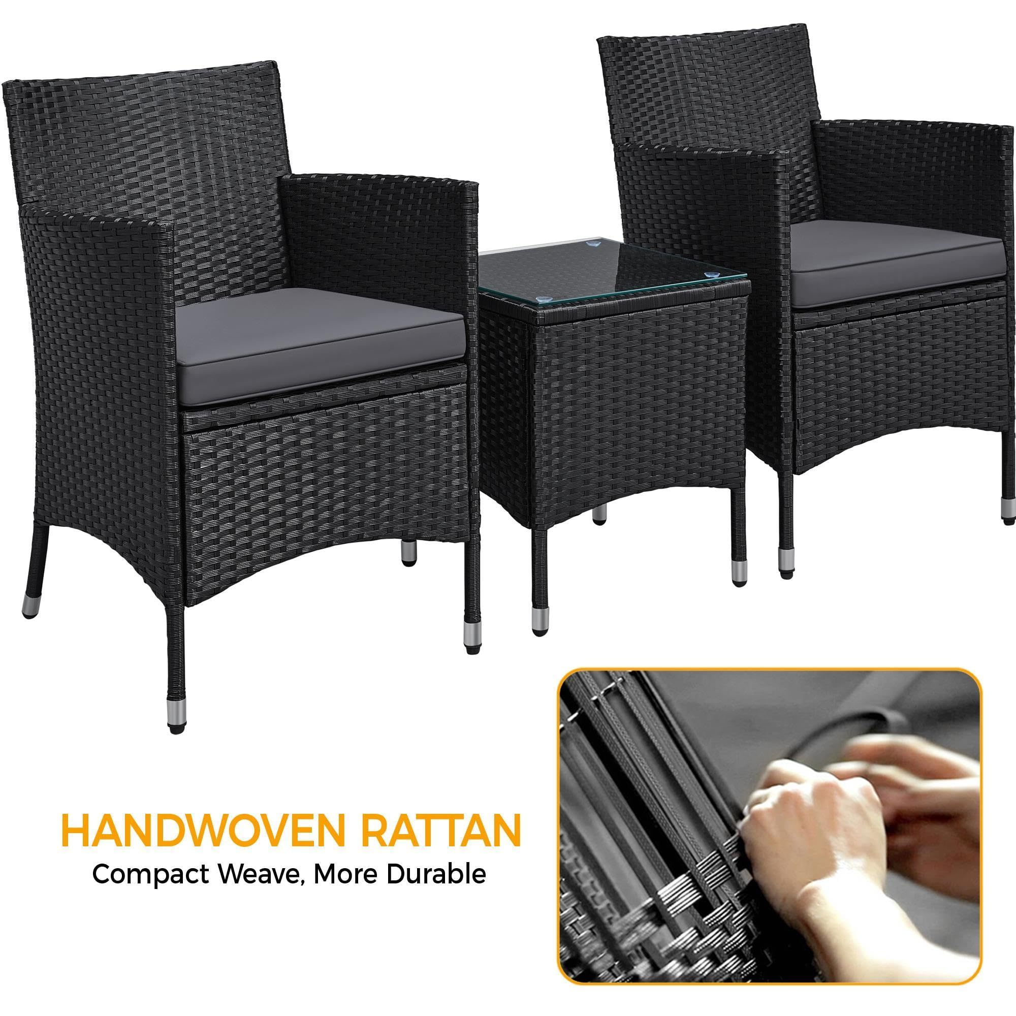 Modern Patio Furniture Table and Chair  Garden Set Outdoor Rattan Patio Furniture Set 3 Piece Garden Table and Chairs