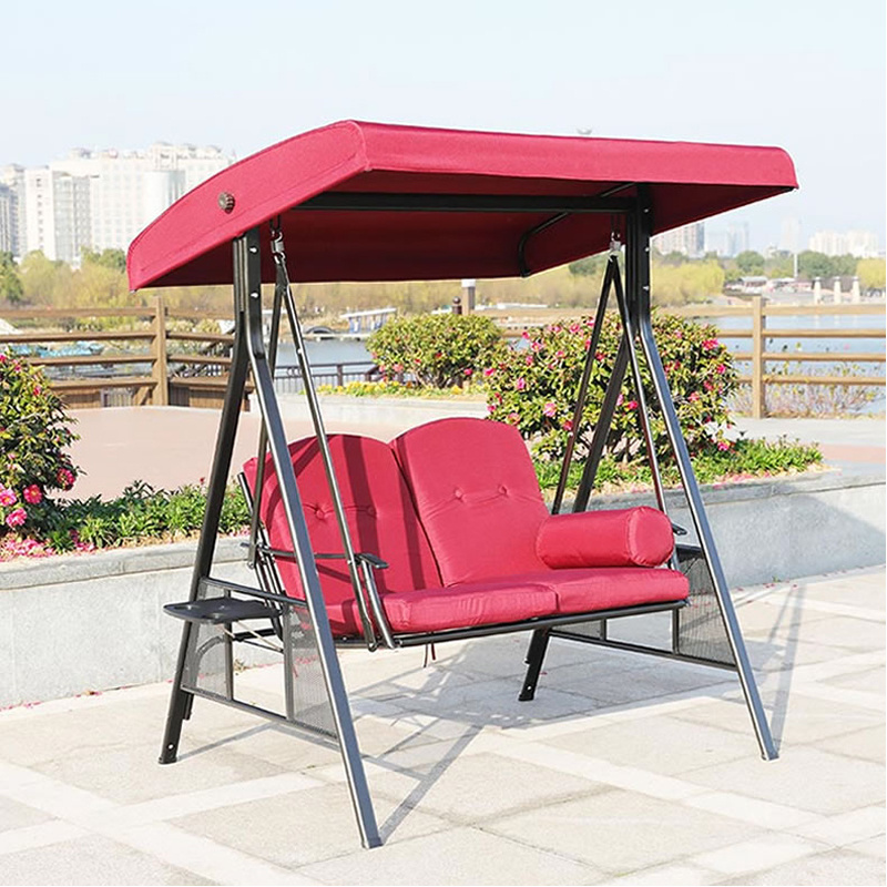 2-Seat Outdoor Swivel Swing  Balcony  Beach Garden Swing Chair Patio Swings With Removable Cushion