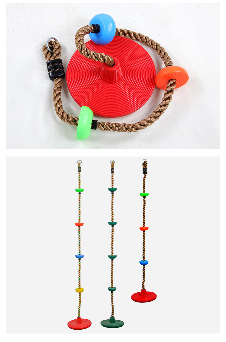 Rope Swing with Tree Strap &  Carabiner Swing Hanging Rope Tree Swing Climbing Rope with Platform Disc