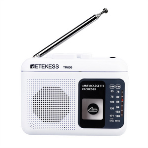 FM AM Portable Radio with Cassette Playback Voice Recorder Retekess TR606