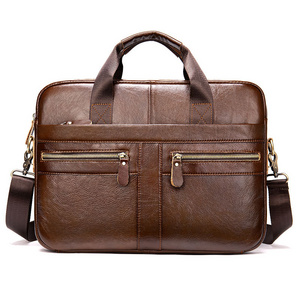 New Fashion High Quality Cow Leather Laptop Bags Genuine Leather Computer Bag Men Oem Business Briefcase For Men