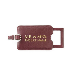 Blank Luggage Tags Custom Logo Name Id Saffiano Leather Luggage Tags for Mr & Mrs