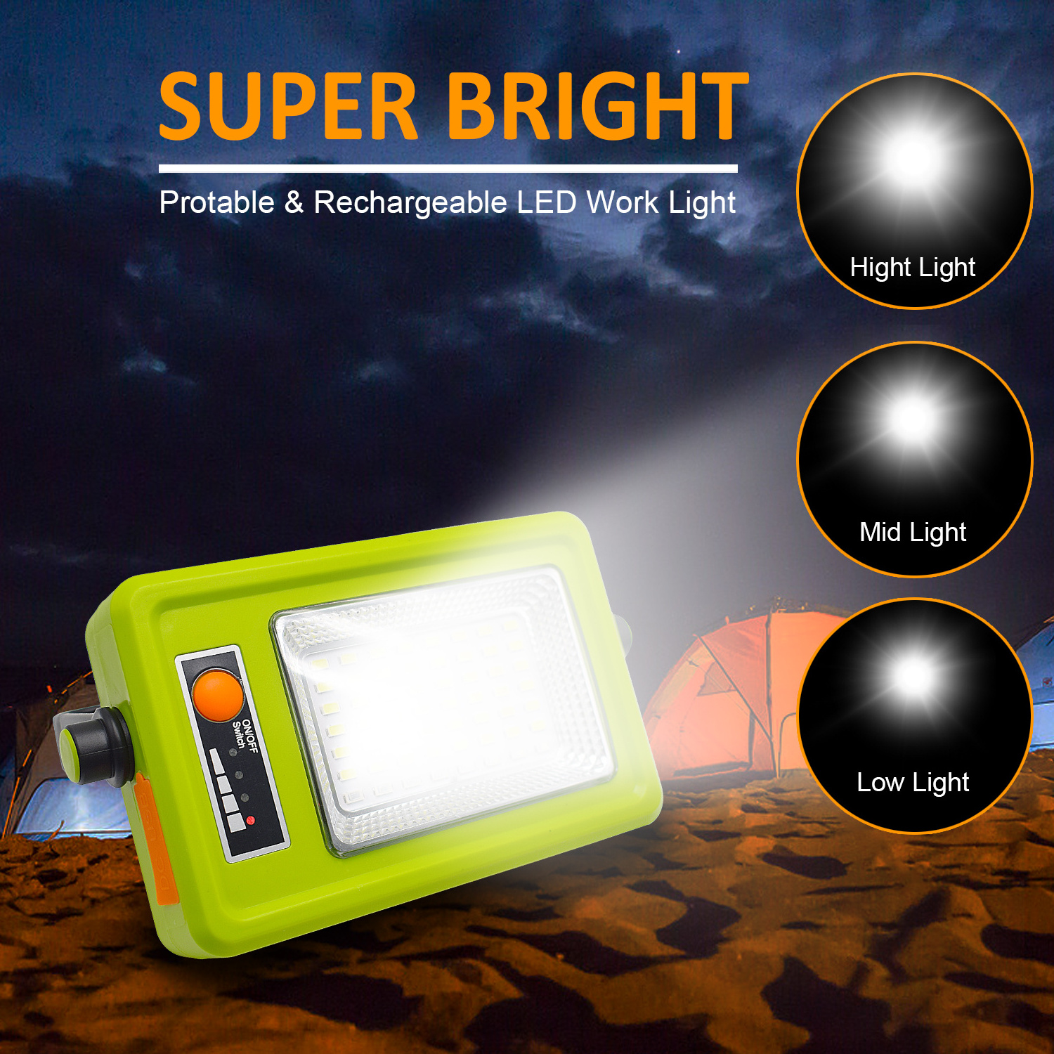 Ultra Thin 50 Watt Rechargeable Portable Outdoor Sports Waterproof Solar Led Emergency Light For Garden Camping Stock Power Bank