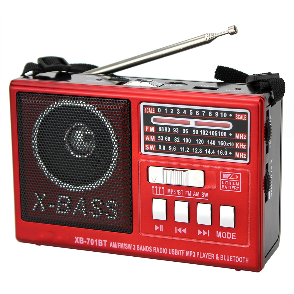 X-Bass Fm/Am/Sw 3 Band Dab Wireless Portable Radio Receiver  With BT USB SD Mp3 Player Speaker And Rechargeable Lithium Battery