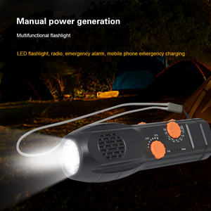 New Hand Crank Emergency am fm Radio receiver flashlight SOS for power outages hunting hiking biking camping and traveling