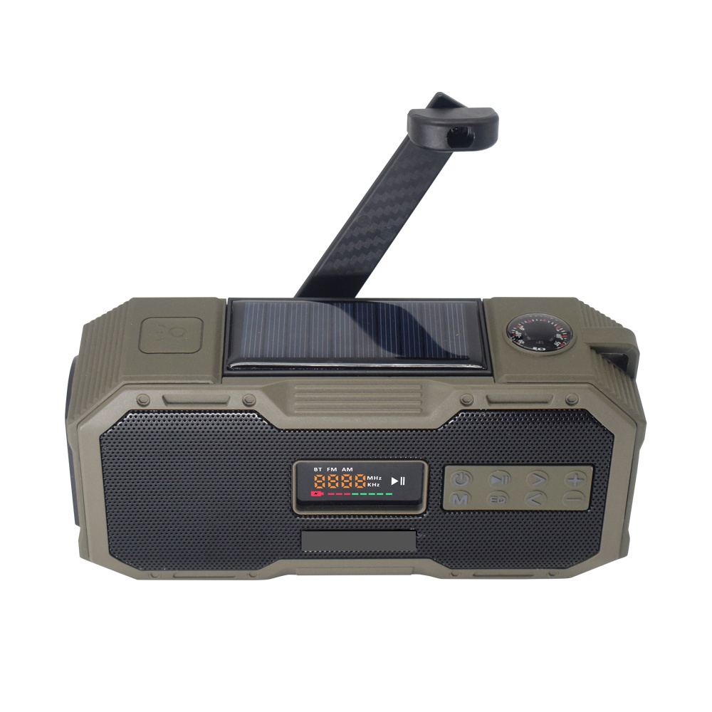 High Power Camping Waterproof Battery Tactical Torch Flashlights Led Dynamo Hand Crank Solar Charge emergency radio