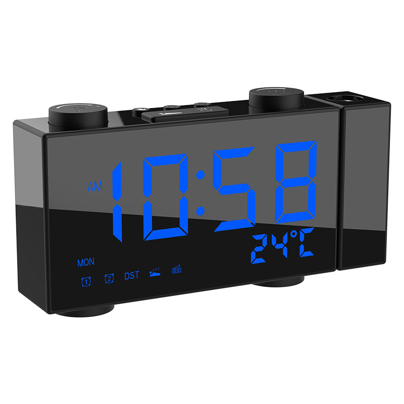 New Design Digital Desk&Table Alarm Clock, Multifunctional Am Fm Portable Radio With Projection Function