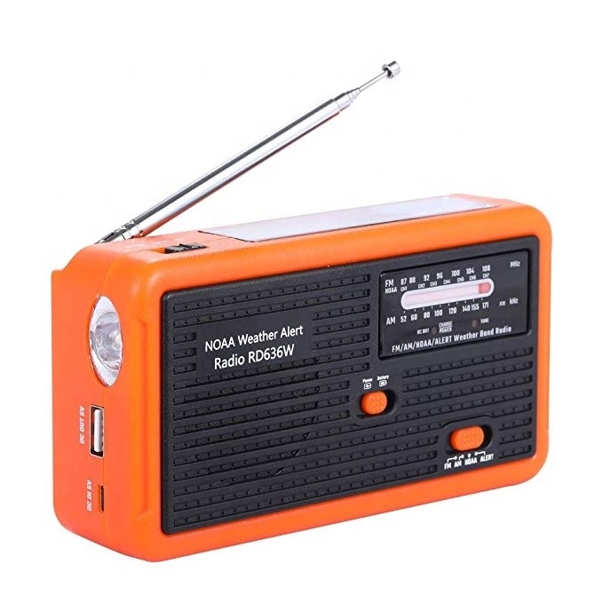 Best Popular Emergency Solar Hand Crank Dynamo NOAA WB AM/FM Radio With LED Flashlight For Home Traveling Camping Radio