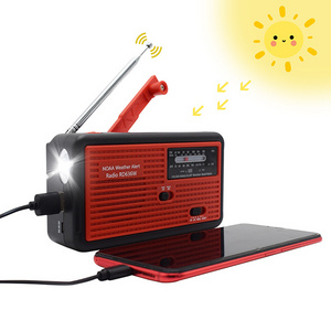 Solar Battery  Operated Emergency Hand Crank Portable Weather Radio Power Bank USB Charger for Phone with LED Flashlight