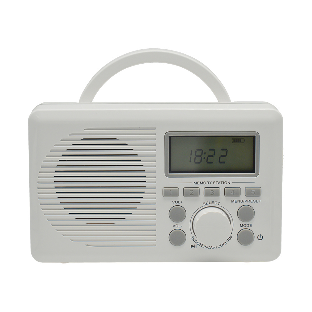 High Quality Portable Digital Radio with Built-In Speaker AM FM 4000mAH Radio Clock Function IP57 Waterproof for Survival Kit