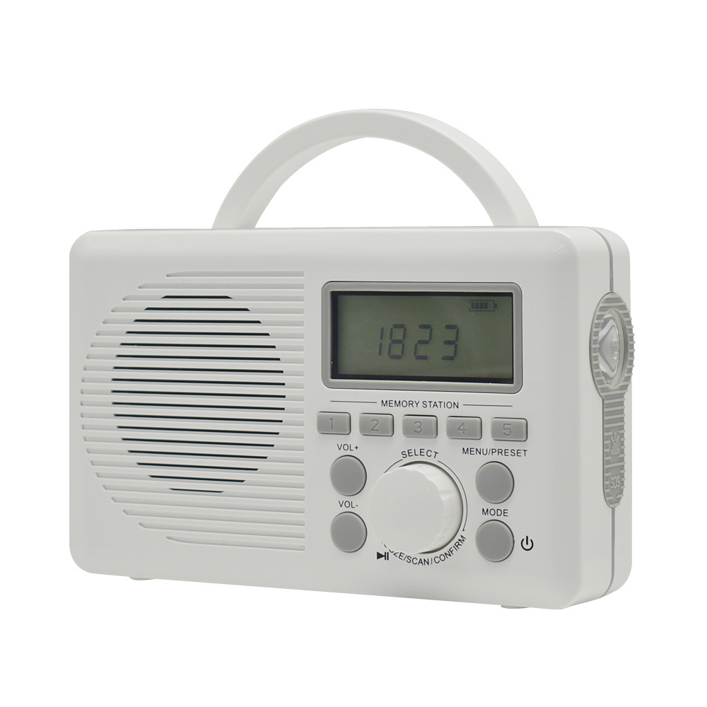 High Quality Portable Digital Radio with Built-In Speaker AM FM 4000mAH Radio Clock Function IP57 Waterproof for Survival Kit