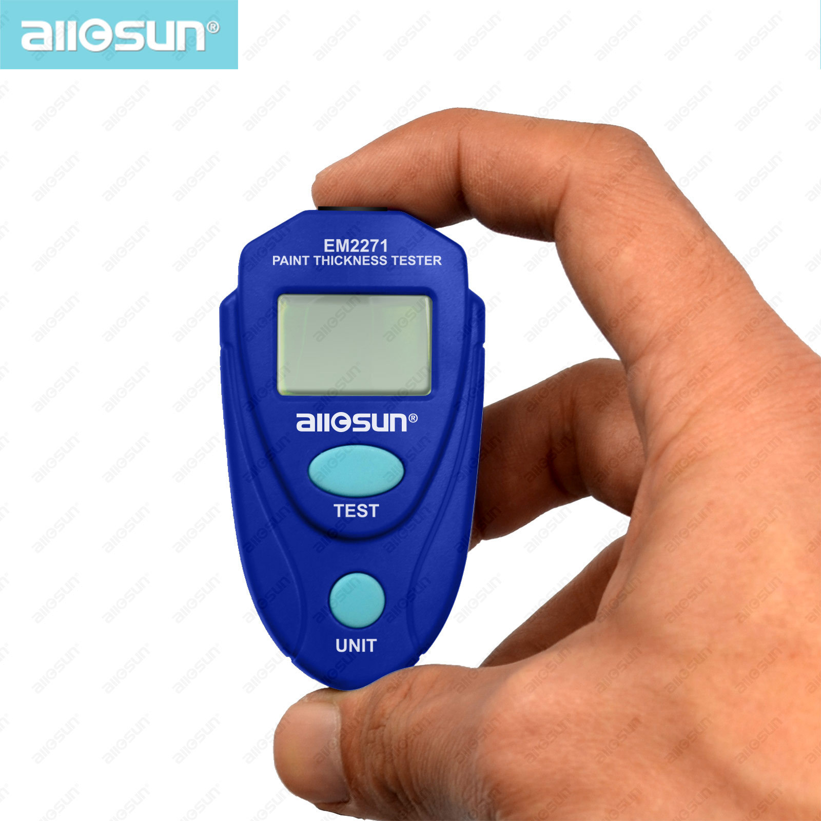 Allosun EM2271 Digital Paint Thickness Tester Automotive Coating Tester LCD Enamel MIni Paint Thickness Gauge Meter Tool