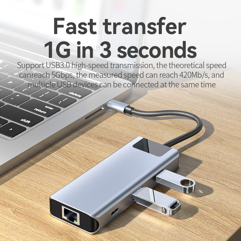 Jasoz 8 in 1 USB C Hub with HDMI 4K Usb 3.0/2.0 Pd 100W RJ45 100Mbps Sd/TF Type c 4 5 6 7 8 9 10 11 in 1 Multiport Dock Station