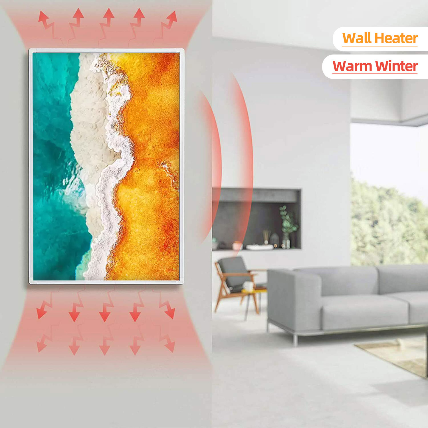 Wall mounted carbon crystal heating electric heater Far infrared heating panel