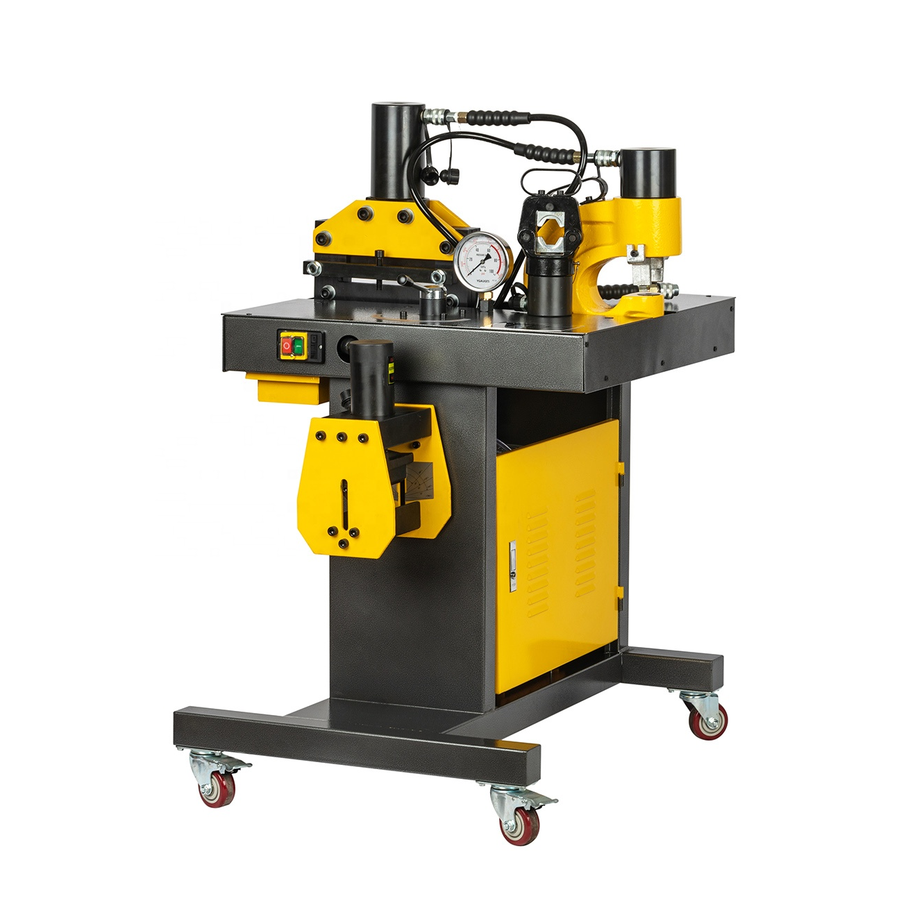 Electro-hydraulic busbar processing machine for bending, cutting&punching copper busbar