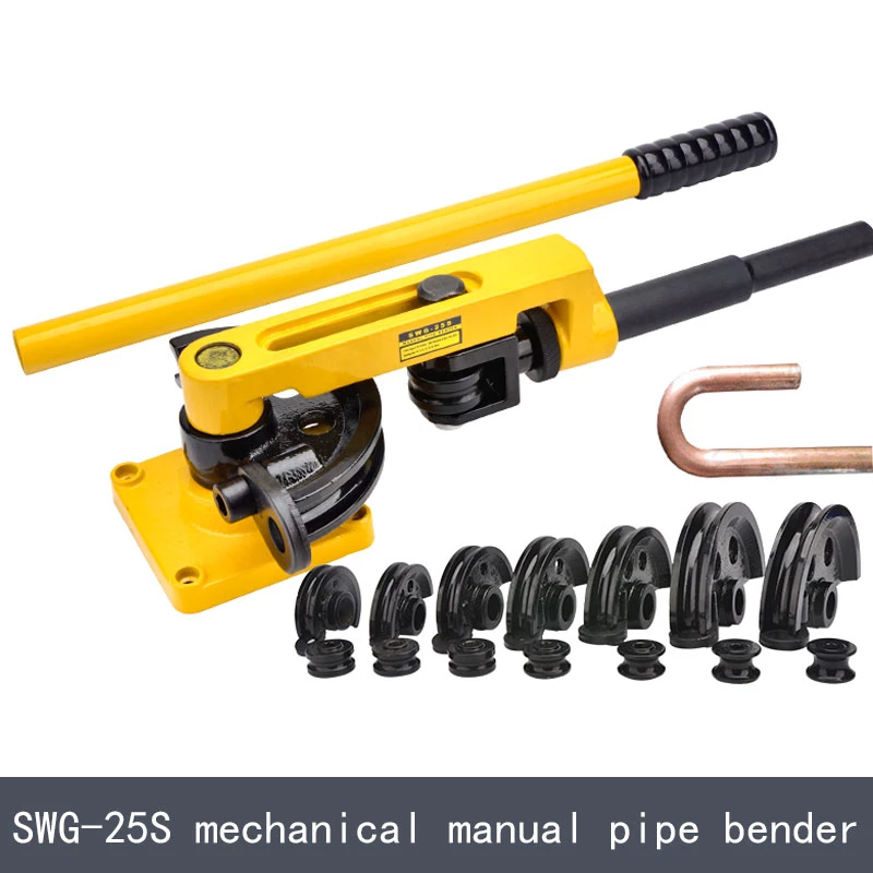 High Quality Tube Pipe Bending Machine Iron Copper Tube Bending Tool Manual Pipe Bender HHW-25S Stainless Steel 6T 3/8-1 Inch