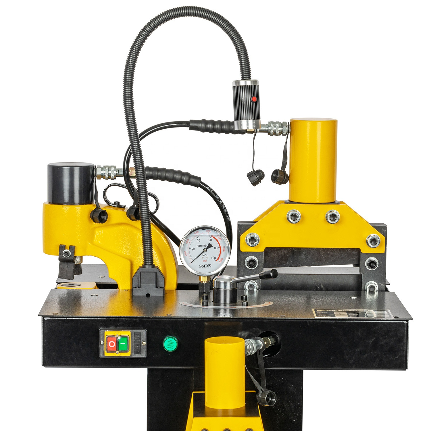 Electro-hydraulic busbar processing machine for bending, cutting&punching copper busbar