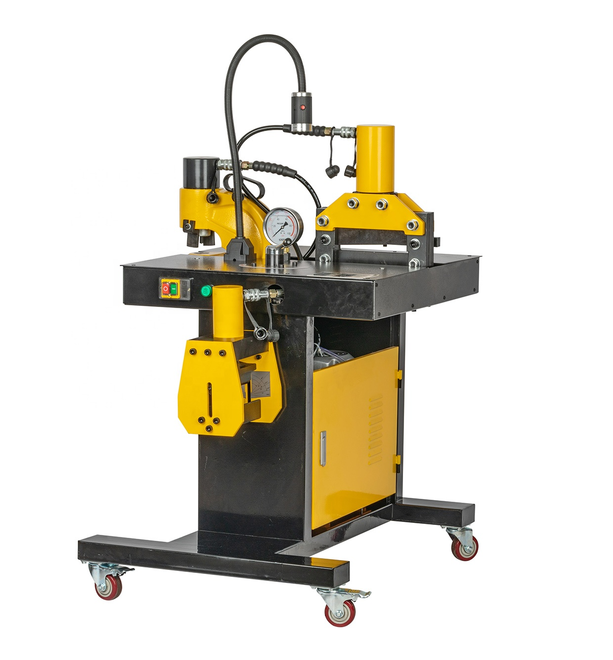 Electro-hydraulic busbar processing machine for bending, cutting&punching copper busbar