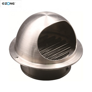 Outdoor Wall Windproof Rain air vent Cap 304 Stainless Steel Ventilation Cover Kitchen Air Round Grille Vent Outlet