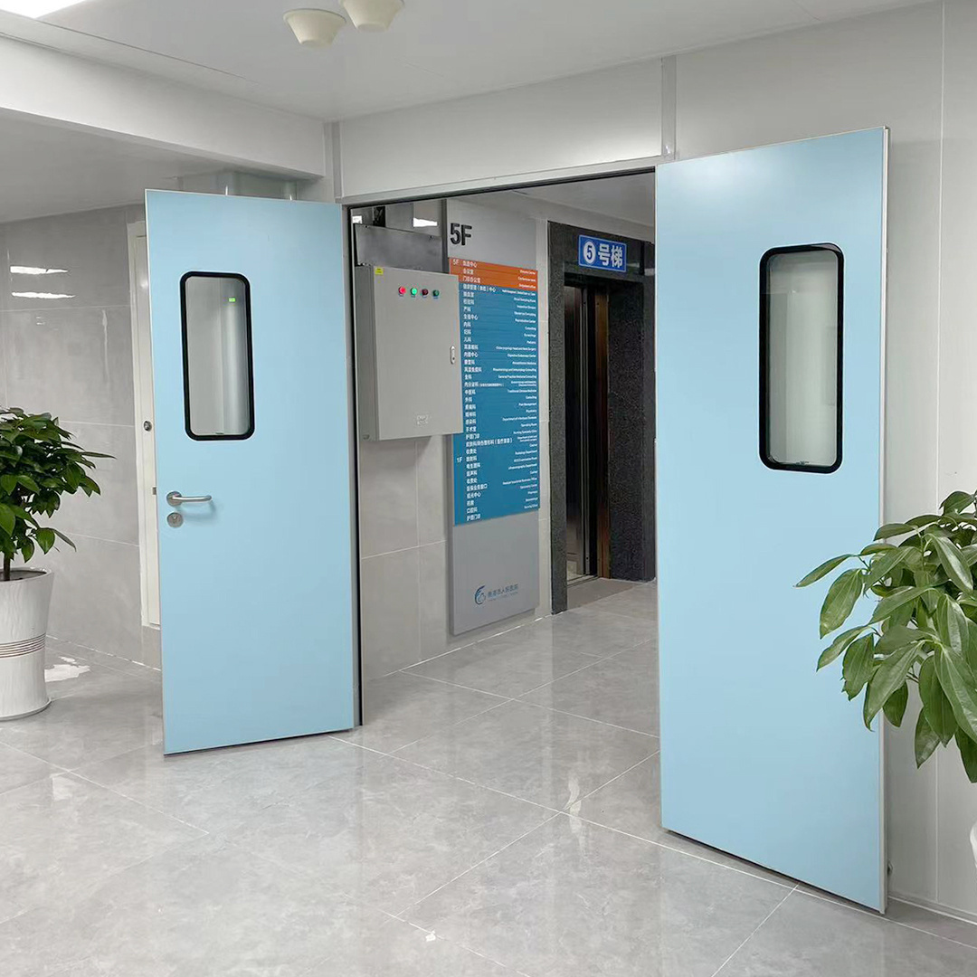 Hospital entrance door interior corridor swing doors