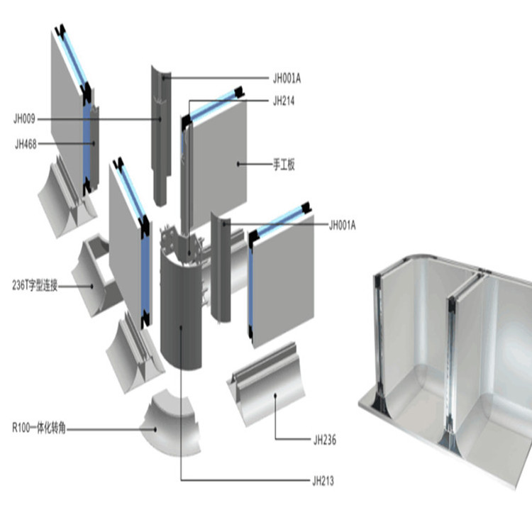 Best Price Cleanroom Partition Architectural Aluminum Profile