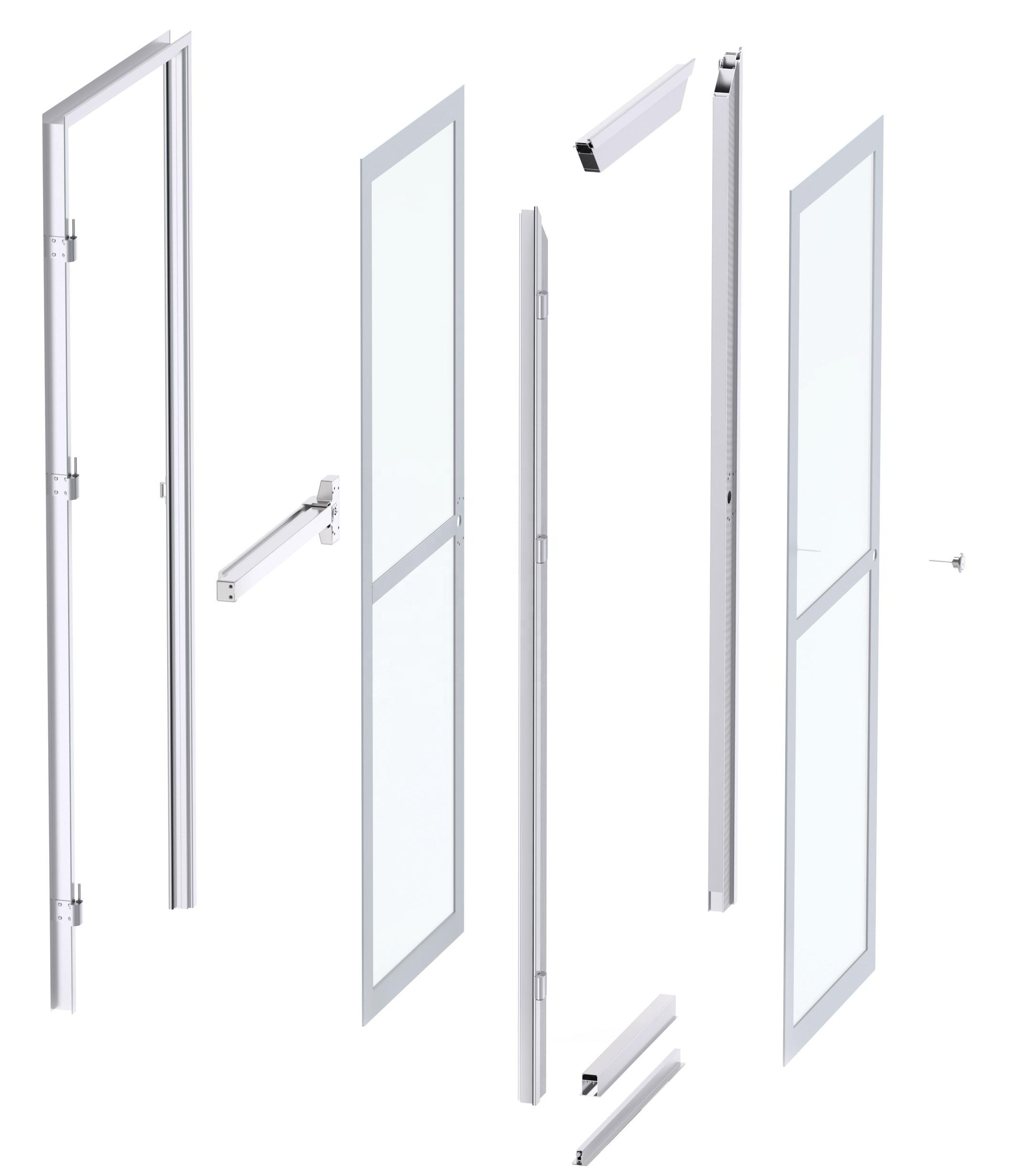 free door Emergency glass emergency exit double door with panic bar