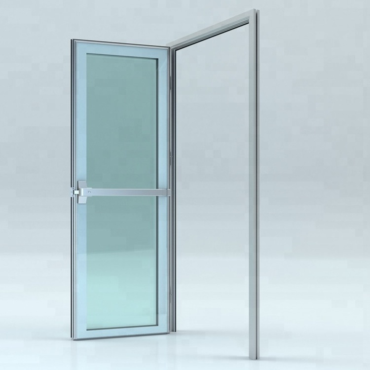 free door Emergency glass emergency exit double door with panic bar