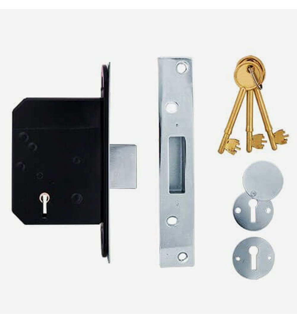 High Security External Doors British Standard Safety Door 5 Lever Locks Mortice Deadlock 2.5 3 Sashlock with 3 Keys and Fixings