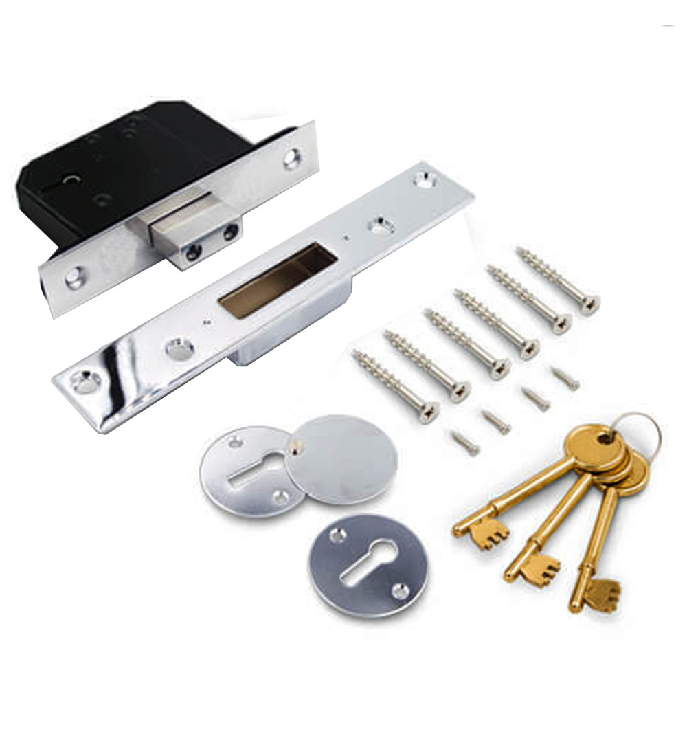 High Security External Doors British Standard Safety Door 5 Lever Locks Mortice Deadlock 2.5 3 Sashlock with 3 Keys and Fixings