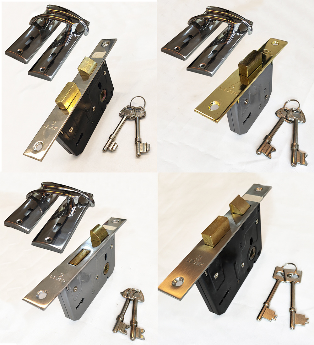 door lock handle set entrance safety toilet 3 lever handle lock