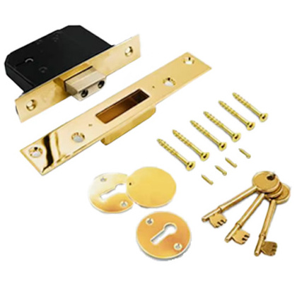 High Security External Doors British Standard Safety Door 5 Lever Locks Mortice Deadlock 2.5 3 Sashlock with 3 Keys and Fixings