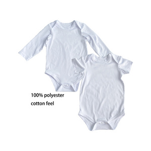 Customized Polyester Baby Clothes Sublimation Baby Pajamas Blanks Romper Onesie 100% Polyester Plain Baby Onesie for Sublimation