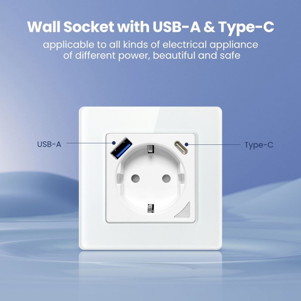 AVATTO Smart Socket Plug inwall Switch Socket WIFI Outlet Tuya Alexa Google Home UK/EU/FR/Universal smart switch smart home