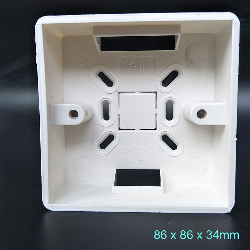 86*86mm Cassette Universal White Wall Mounting Box for Wall Switch and Plastic Enclosure Socket Back Box Outlet 86mm