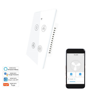 WiFi Smart Ceiling Fan Light Wall Switch Life Tuya APP Remote Various Speed Control Interruptor Compatible For Alexa Google Home