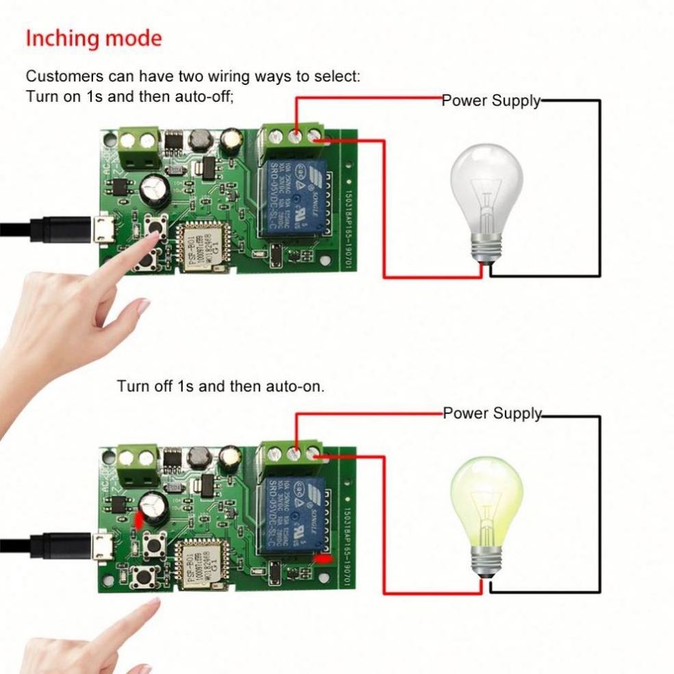 eWelink Module DC 7V 12V 32V Smart Remote Control Wifi wireless Switch Inching Self-locking RF Receive 10A Relays