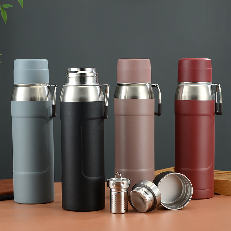 Large Double Wall Thermos 1 Litre Stainless Steel Travel Type Vacuum Water Flask 1000ml  water Bottle