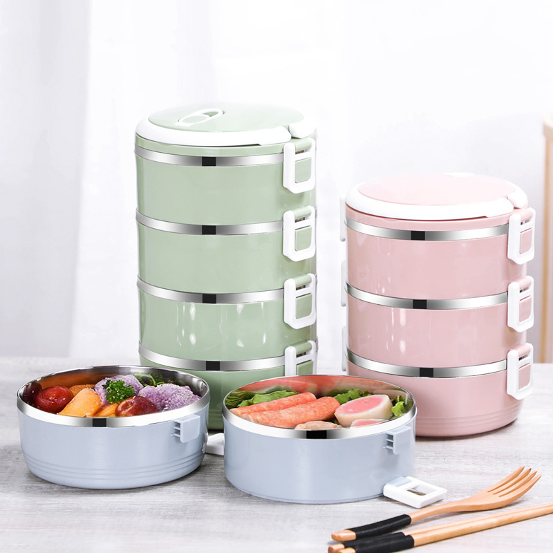 4 Layer Stainless Steel Thermal Lunch Box  Hot Sale Tiffin 4 box