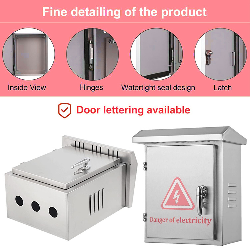 NEMA 4 IP66 waterproof stainless steel enclosure 304L 316L power distribution enclosure stainless steel control box