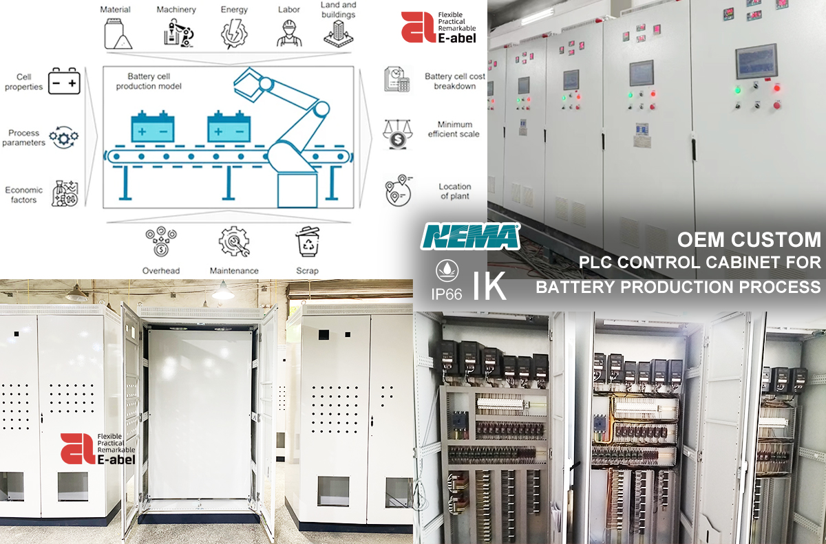 Eabel custom automatic process control PLC VFD 55KW circuit breaker switch control panel box enclosure cabinet