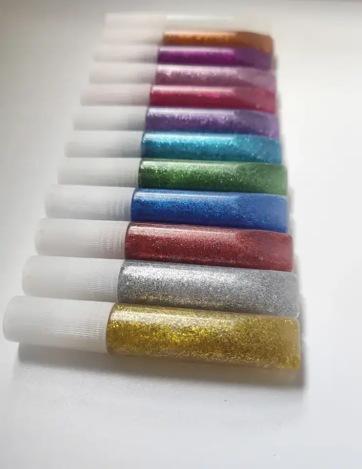 Factory Direct Sales Art Glitter Glue 10ml 3d Dry Environmental Glitter Glue Pe