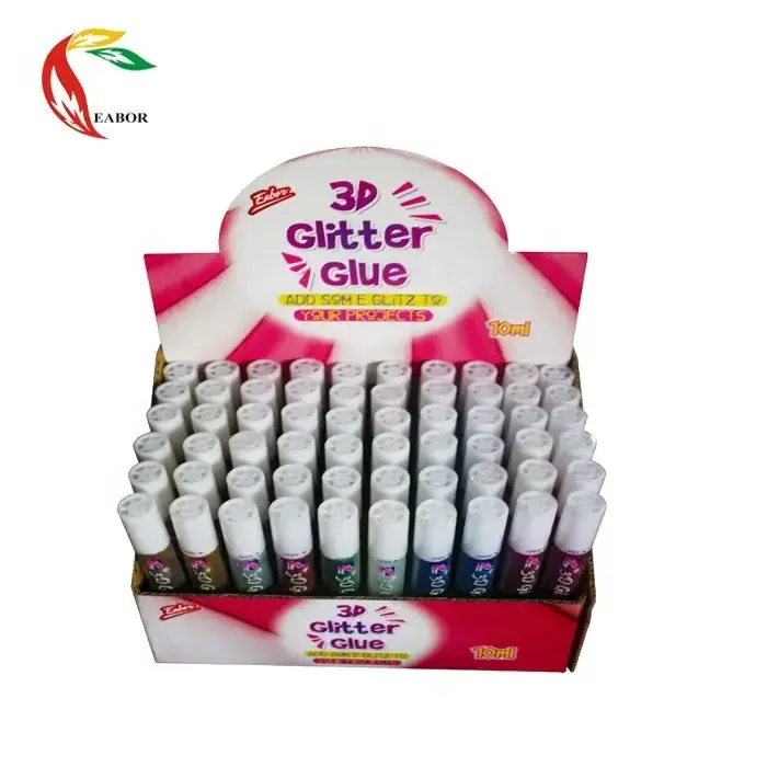 Factory Direct Sales Art Glitter Glue 10ml 3d Dry Environmental Glitter Glue Pe