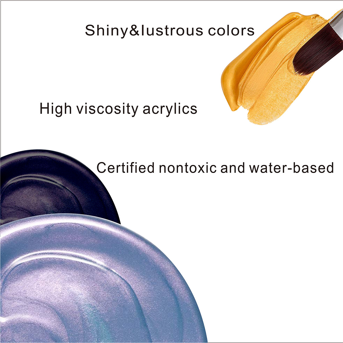 Factory Direct Sales 20ml Water Based Metallic Acrylic Paint Various Colors Metallic Paint Acrylic Painting Set