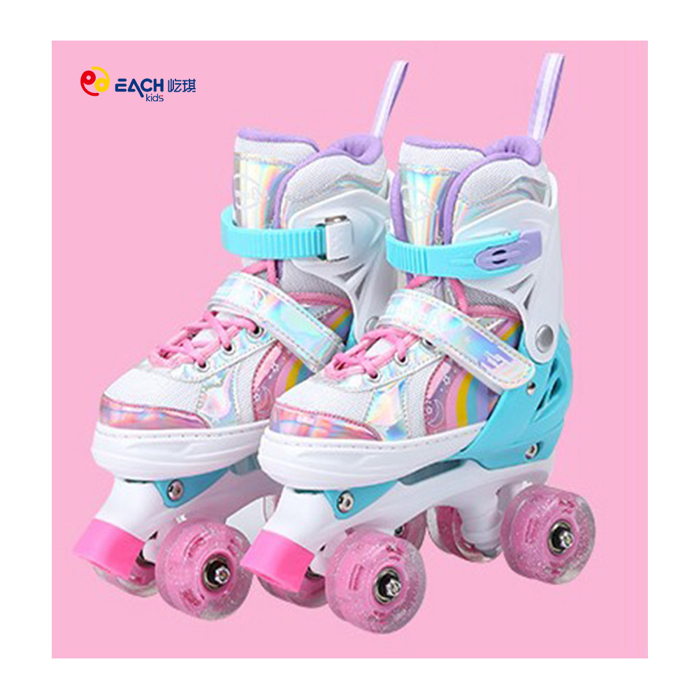 EACH Ready to Ship Flashing Roller Skating Shoe Soy Luna 4 Wheels Quad Adjustable  Roller Skates to Buy for Kids