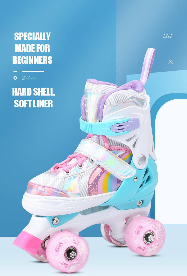 EACH Ready to Ship Flashing Roller Skating Shoe Soy Luna 4 Wheels Quad Adjustable  Roller Skates to Buy for Kids